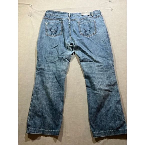 Dolce & Rosa Pants Womens 46 Blue Denim Belted Pocketed Zip Button 38x25. - Picture 6 of 12